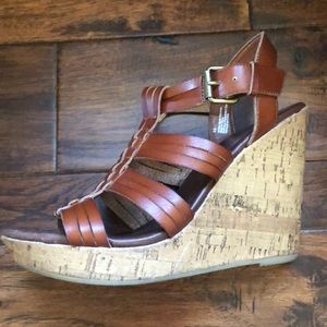Mossimo Brown Cork Wedges Size 9.5